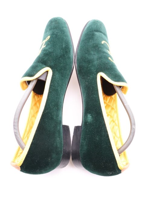 Mathew Cookson Loafer Men\'s UK 11 US 12 Green Velvet Slip On Venetian Loafers